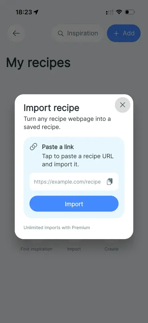 Import recipe from a webpage