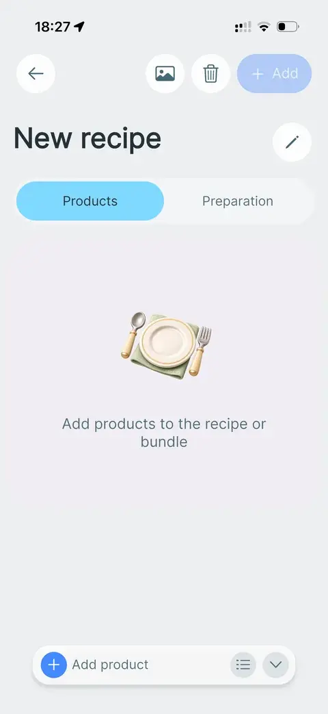 Editing a saved recipe